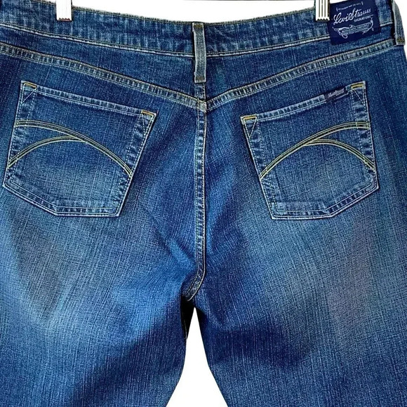 Levi Strauss Signature Y2K Bootcut Low Rise Stretch Denim Blue Jeans Misses 16 - Picture 6 of 16